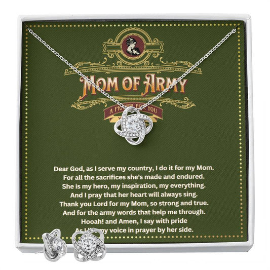 JGF Jewelry Gifts for Family Military Gifts For Proud Army Bonus Moms Necklace and Earring Jewelry Set For Women