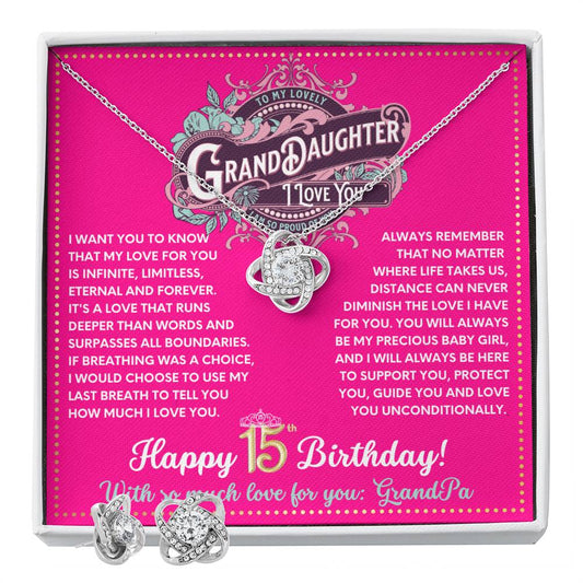 JGF Jewelry Gifts for Family Granddaughter Necklace From Grandpa Happy 15th Birthday Card Gifts For Teen Girls