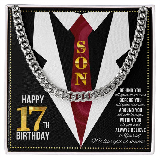 JGF Jewelry Gifts for Family Happy 17th Birthday Card Boy Son Present For My 17 Year Old Boy