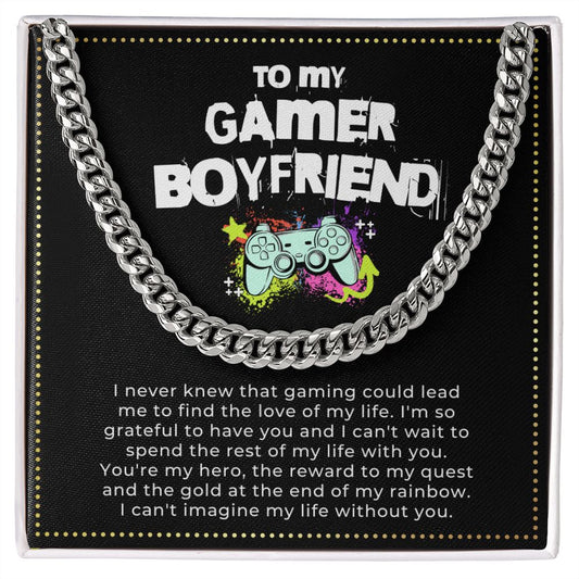 JGF Jewelry Gifts for Family | Cuban Chain Necklace For Men | One Month Gifts For Boyfriend Gamer