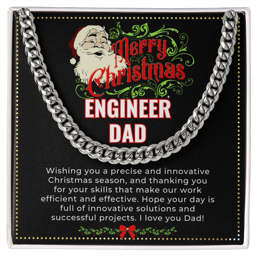 JGF Jewelry Gifts for Family | My Daddy Is A Mechanical Engineer | Christmas Necklace Gifts For Dad from Daughter and Son on Xmas