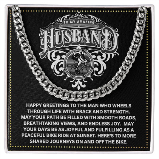 JGF Jewelry Gifts for Family Cyclist Husband Gifts 30 Birthday Cuban Necklace For Men