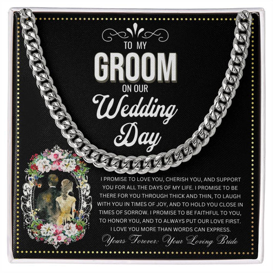 JGF Jewelry Gifts for Family | To My Groom On Our Wedding Day