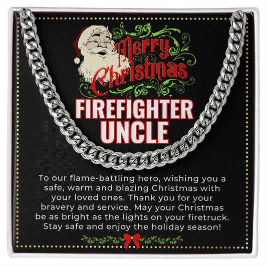 JGF Jewelry Gifts for Family | My Uncle Is A Firefighter | Christmas Necklace Gifts From Niece And Nephew