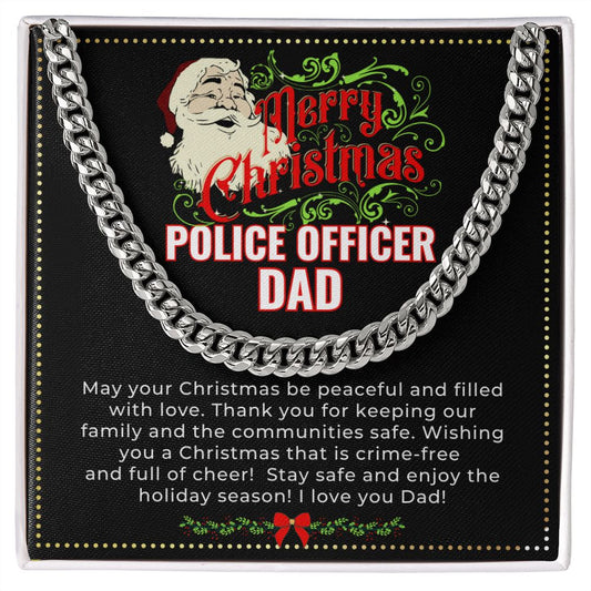 JGF Jewelry Gifts for Family | Police Officer Dad Gifts From Daughter | Xmas Christmas Necklace Charm Gifts For Men