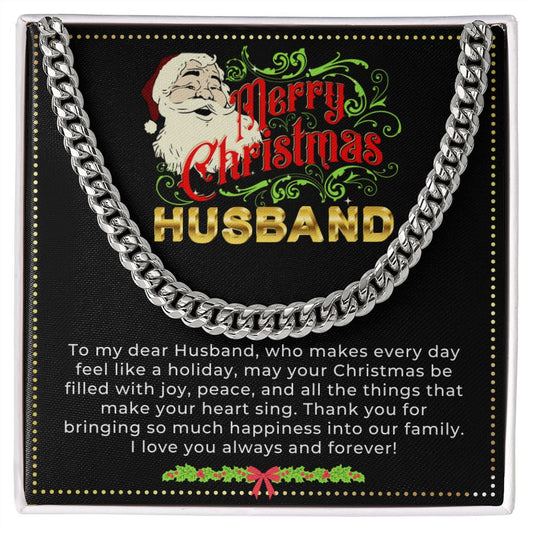 JGF Jewelry Gifts for Family | To My Husband Cuban Link Chain Necklace Christmas Gifts | Gift To Show My Husband I Love Him