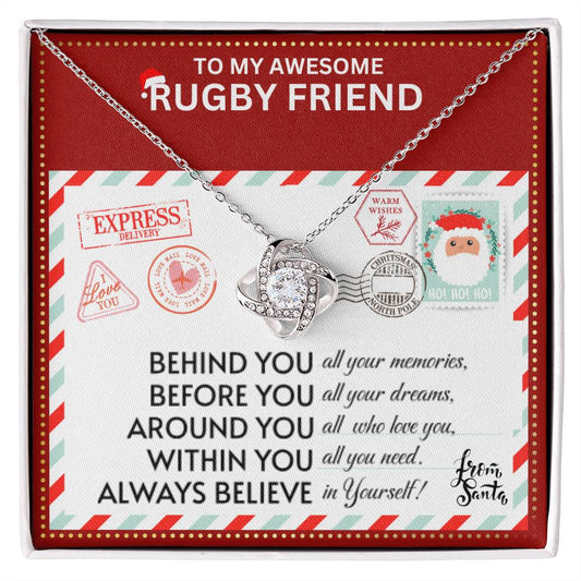 JGF Jewelry Gifts for Family Necklace Gift For Rugby Female Bestie BFF Friend Gift Basket Item