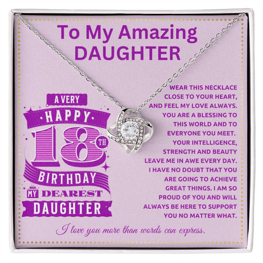 JGF Jewelry Gifts for Family To My Amazing Daughter Necklace 18th Birthday Card