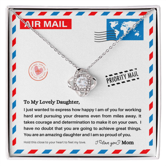 JGF Jewelry Gifts for Family | Gift To My Daughter From Long Distance Mom | Dainty Heart Pendant Necklace for Women