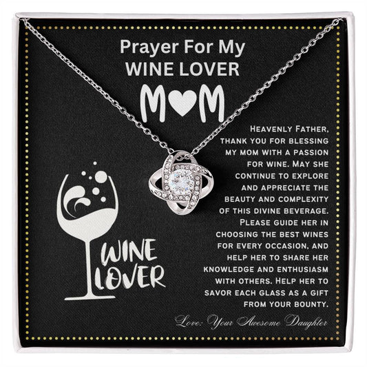 JGF Jewelry Gifts for Family Prayer For My Wine Lover Mom For Her Birthday Heart Necklace