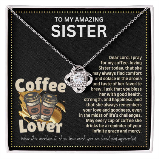 JGF Jewelry Gifts for Family I Love You Sister My Best Friend Necklace for Coffee Lover