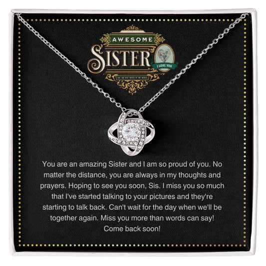 JGF Jewelry Gifts for Family | Sterling Silver Cubic Zirconia Celtic Love Knot Necklace | You are Awesome Gift Box Item Ideas for Sister