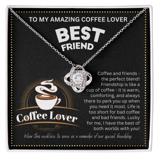 JGF Jewelry Gifts for Family No Coffee No Workee Bestie BFF Amazing Friendship Heart Necklace