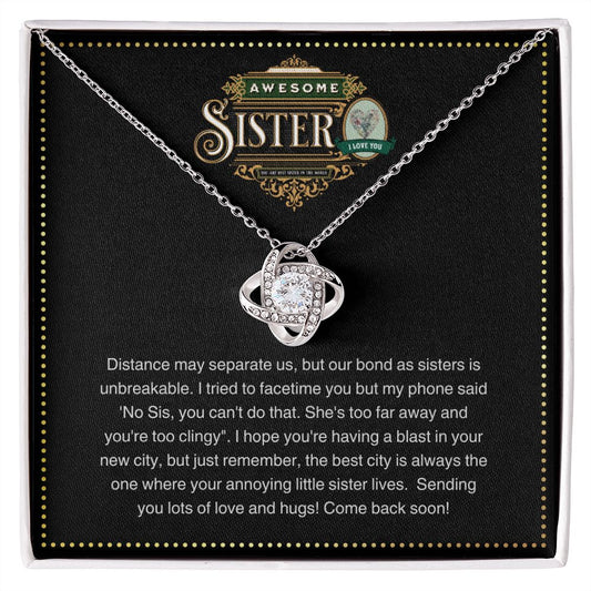 JGF Jewelry Gifts for Family | New Mom Gift Basket Item Ideas | Sterling Silver I love You Sister Celtic Love Knot Necklace Gifts from Sister