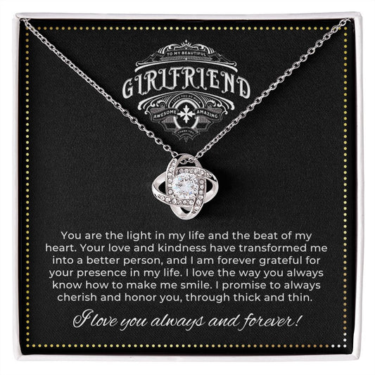 JGF Jewelry Gifts for Family | To My Beautiful Girlfriend (1) LOVE KNOT 1418-BB