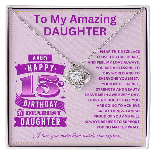 JGF Jewelry Gifts for Family To My Amazing Daughter Necklace 15th Birthday