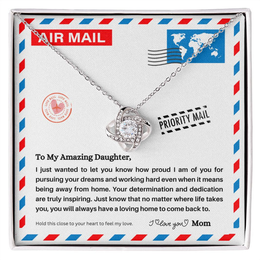 JGF Jewelry Gifts for Family | A Letter To My Daughter From Mom | Sterling Silver Celtic Necklace Gift Box Filler