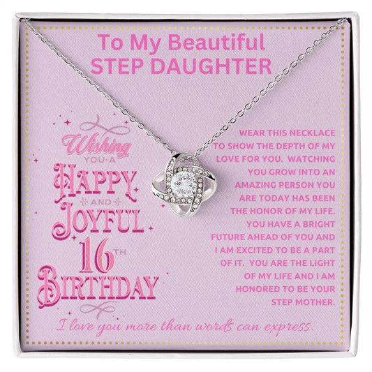 JGF Jewelry Gifts for Family To My Step Daughter 16th Birthday Gift Necklace