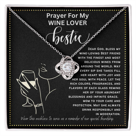 JGF Jewelry Gifts for Family Prayer For My Wine Lover Bestie BFF Friend For Her Birthday Heart Necklace