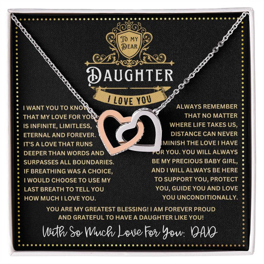 JGF Jewelry Gifts for Family My Daughter Is A Doctor Interlocking Hearts Necklace From Dad