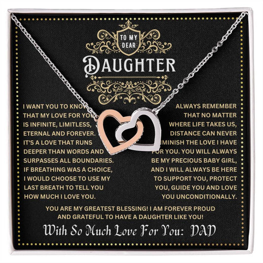 JGF Jewelry Gifts for Family Necklace For Daughter Gifts From Dad Interlocking Hearts