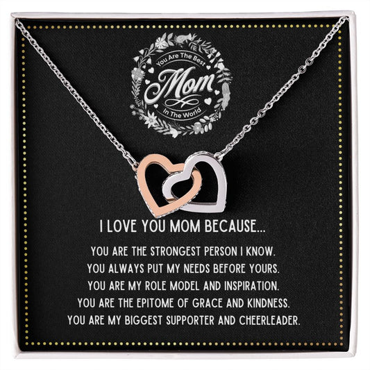 JGF Jewelry Gifts for Family - Mothers Day Gift I Love Mom Heart Pendant Necklace From Son And Daughter In Law