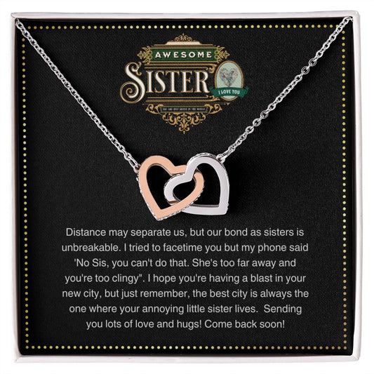 JGF Jewelry Gifts for Family | Birthday Gifts For Sister Who Lives Far Away | Two Hearts Necklace For Women Rose Gold Plated And Silver