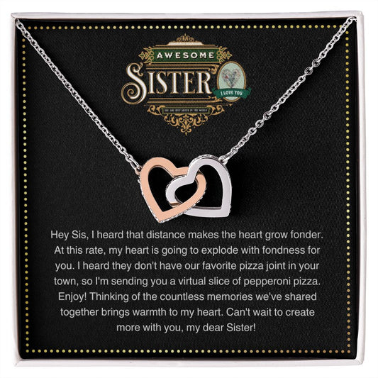 JGF Jewelry Gifts for Family | Sisters Gifts from Sister Who Lives Far Away | Sterling Silver Double 2 Hearts Connected Necklace For Women