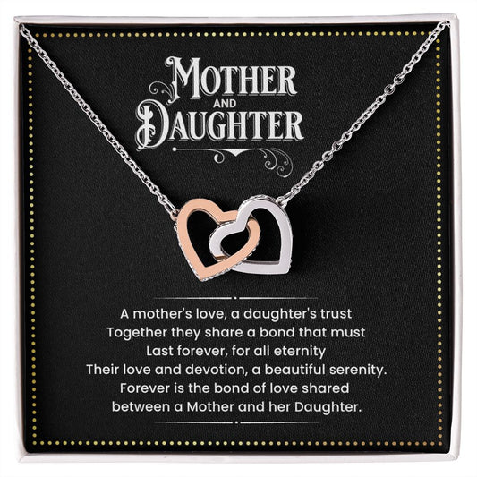 JGF Jewelry Gifts for Family | Double 2 Hearts Pendant Necklace for Women for Mother and Daughter