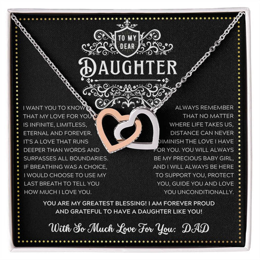 JGF Jewelry Gifts for Family 18th Birthday Card Daughter From Dad Two Hearts Necklaces For Women