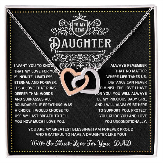 JGF Jewelry Gifts for Family Daughter 18th Birthday Gift From Dad Interlocking Heart Necklace