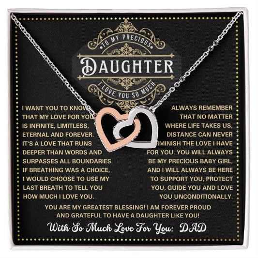 JGF Jewelry Gifts for Family Gifts For Grown Daughter From Parents Interlocking Hearts Necklace