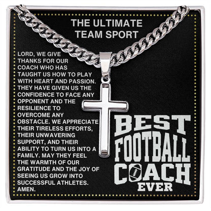 JGF Jewelry Gifts for Family Coach Cross Football Necklace