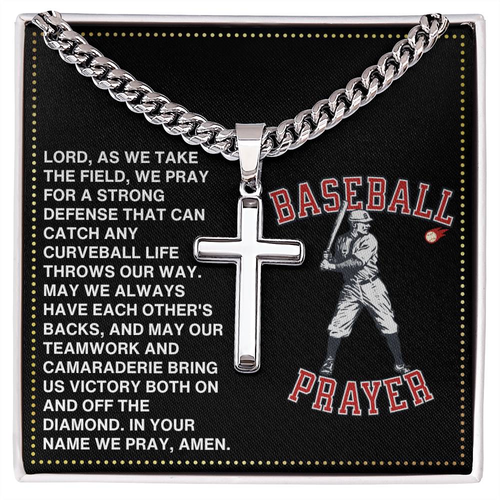 JGF Jewelry Gifts for Family Baseball Cross Necklace Prayer