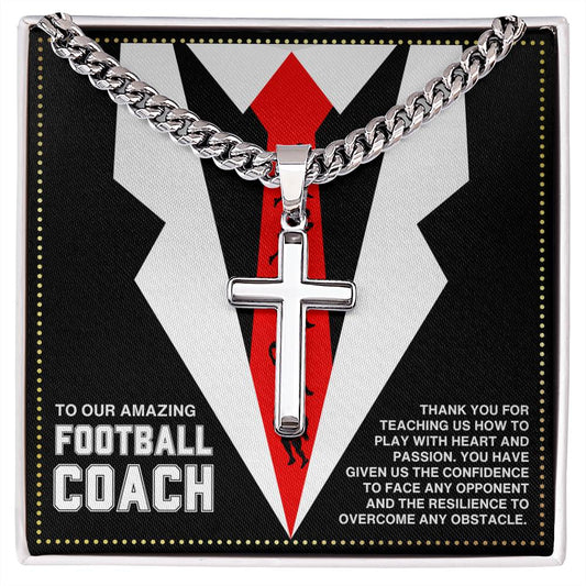 JGF Jewelry Gifts for Family Football Coach Cross Necklace