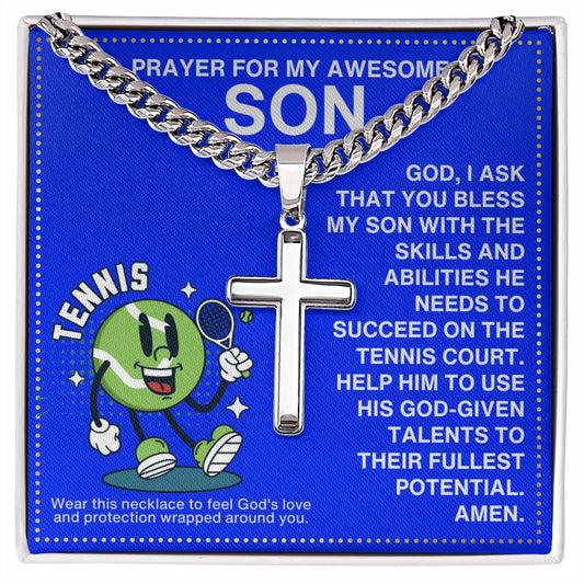 JGF Jewelry Gifts for Family Cross Tennis Necklace For Boys