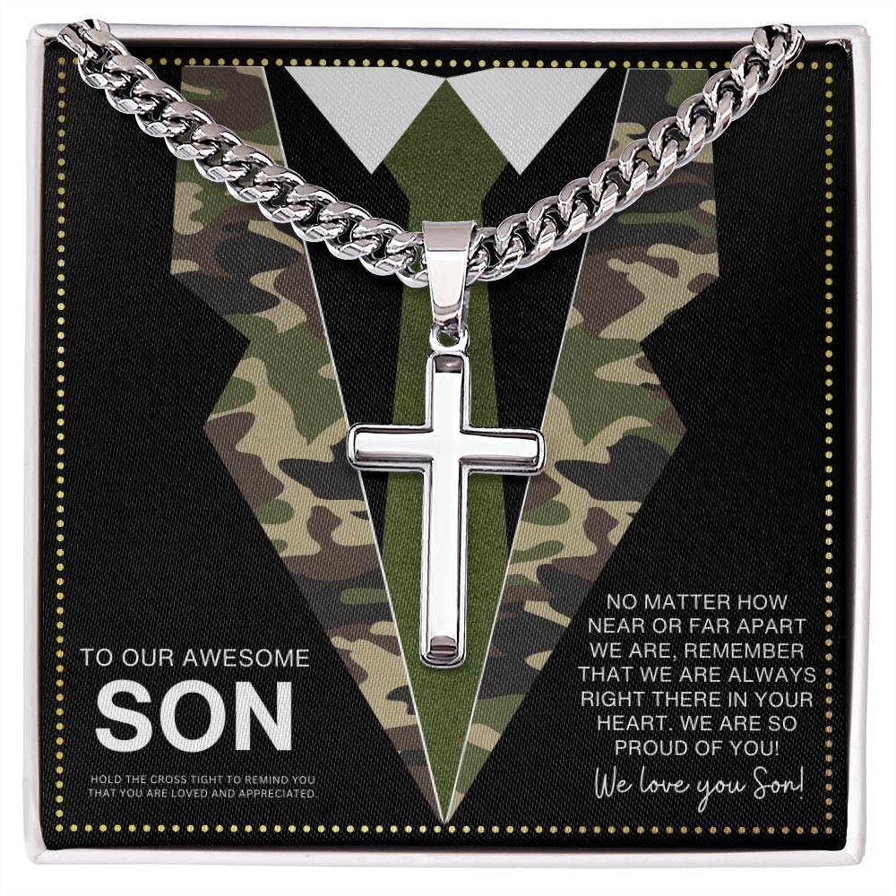 JGF Jewelry Gifts for Family To Our Son Necklace From Mom And Dad Army National Guard