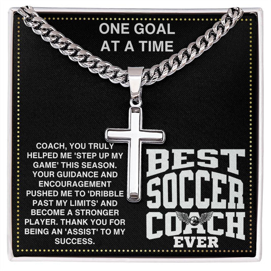 JGF Jewelry Gifts for Family Thank You Coach Soccer Cross Necklace