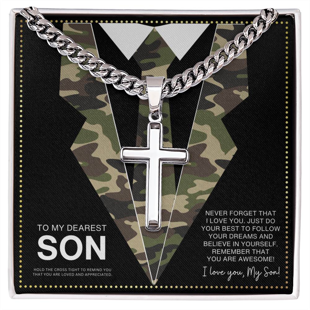 JGF Jewelry Gifts for Family Military Army Necklace For Men To My Son Necklace