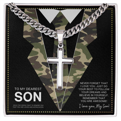 JGF Jewelry Gifts for Family Military Army Necklace For Men To My Son Necklace