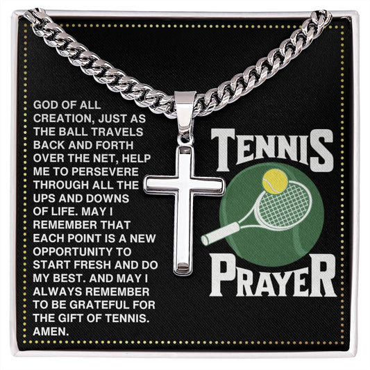 JGF Jewelry Gifts for Family Cross Tennis Necklace For Men Prayer