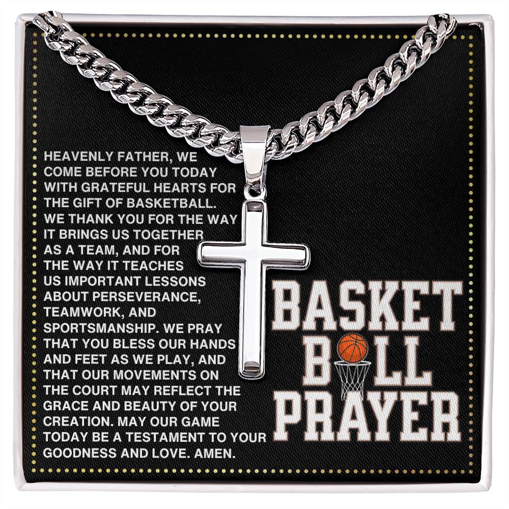 JGF Jewelry Gifts for Family Basketball Cross Necklace Prayer