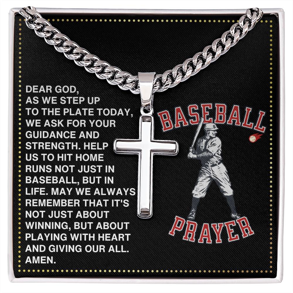 JGF Jewelry Gifts for Family Baseball Necklace Cross Prayer