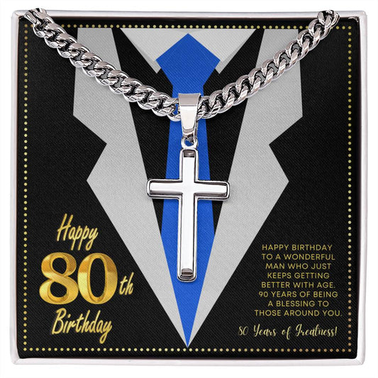JGF Jewelry Gifts for Family Happy 80th Birthday Gifts Ideas For Men Turning 80