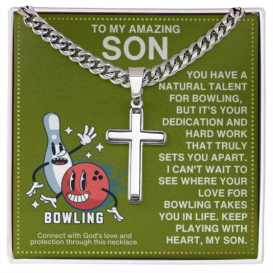 JGF Jewelry Gifts for Family Bowling Cross Necklace