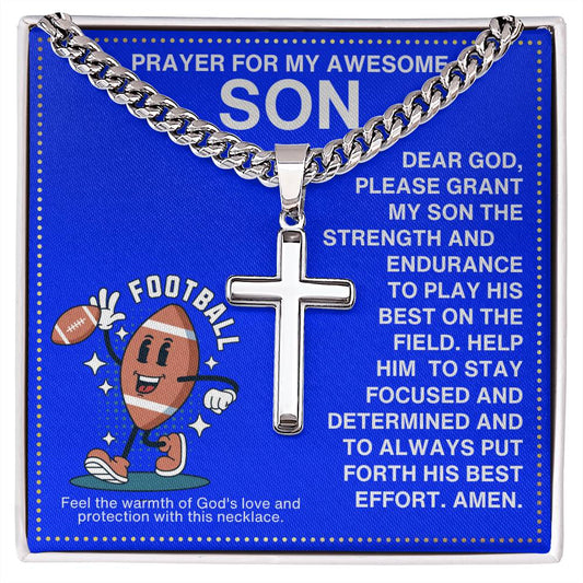 JGF Jewelry Gifts for Family Boys Football Cross Necklace