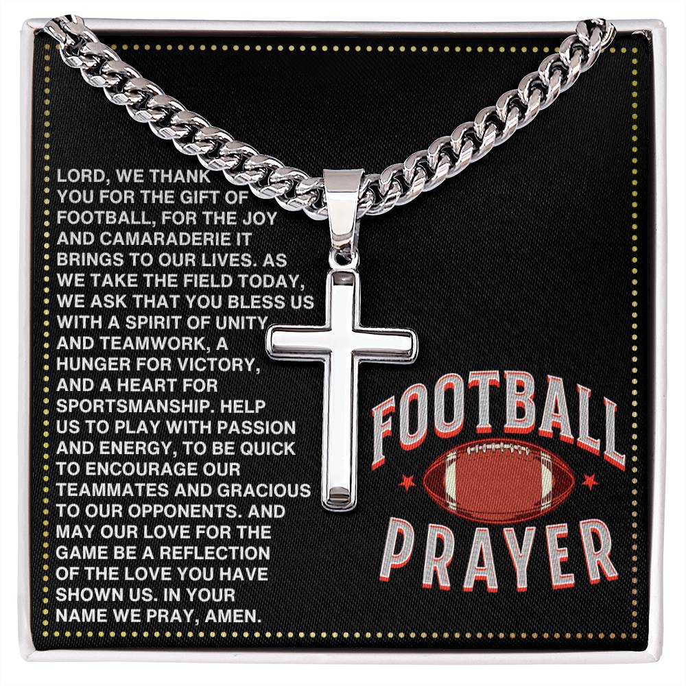 JGF Jewelry Gifts for Family Cross Football Necklace Prayer