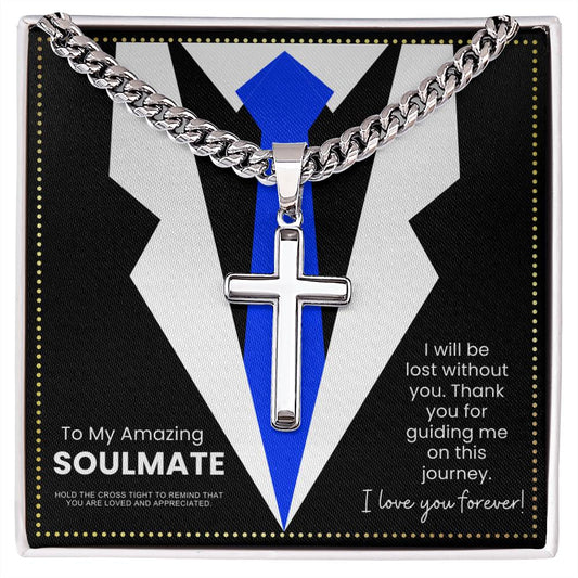 JGF Jewelry Gifts for Family To My Soulmate Necklace For Men Anniversary