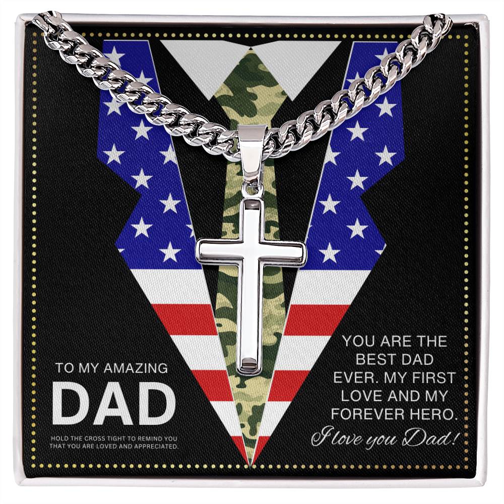 JGF Jewelry Gifts for Family Army Dad Gifts From Daughter Army Necklace For Men