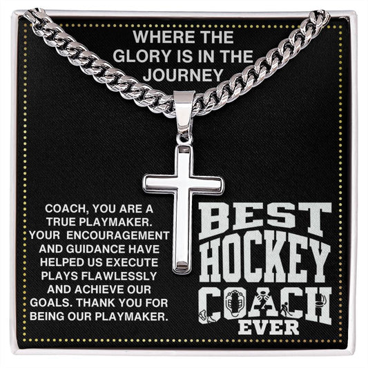 JGF Jewelry Gifts for Family Thank You Coach Hockey Necklace For Men